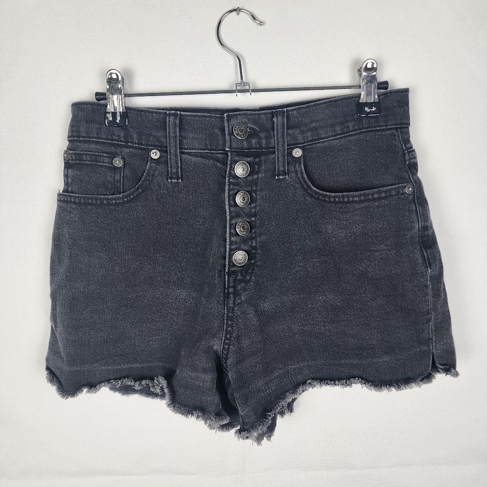 Madewell Black Cutoff Button Fly High Waist Shorts SIZE 25